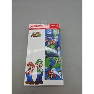 Nintendo Super Mario Bros-5‎ Pack Boys Size 4 Briefs Character Underwear New